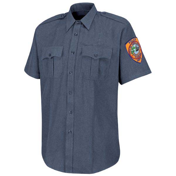 Men's Short Sleeve Shirt - Sentry Plus, with Ziper front - Navy